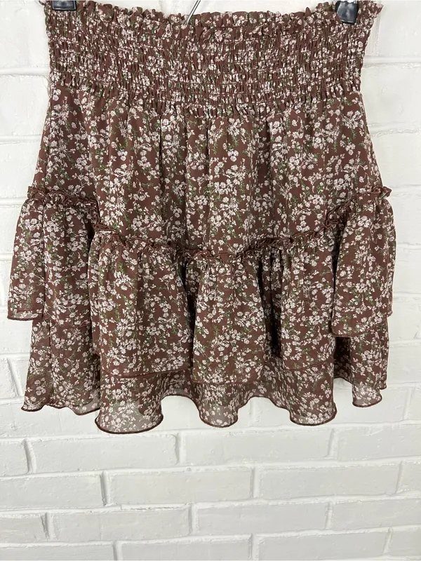 Altar’d State Brown Floral Mini Skirt Size S - Image 5