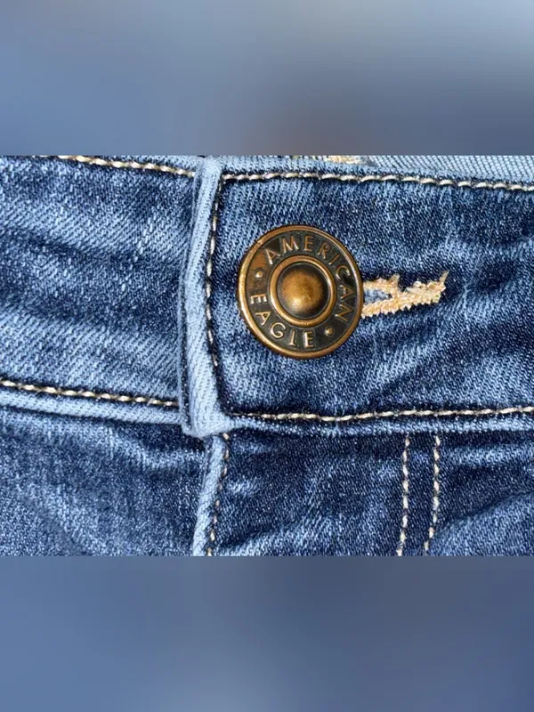 American Eagle High Rise Jegging Crop Jeans Women’s Size 6 Regular Raw Hem READ - Image 4