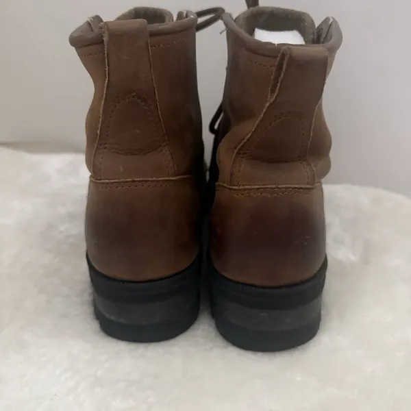 Skechers Womens 8.5 Combat Boots Brown Leather Chunky Biker Grunge Y2K - Image 2