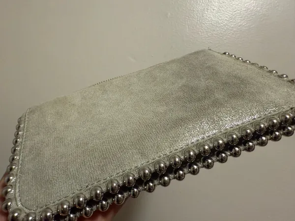 Zara Silver Beaded Clutch - Image 3
