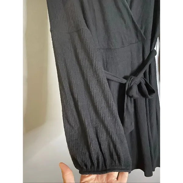 Maurices Black Ribbed Long Sleeve Mini Dress Size Large - Image 4
