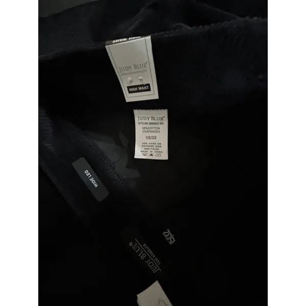 Judy Blue Black Corduroy Wide Leg Jeans NWT Womens 15/32 High‎ Rise Stretch - Image 10