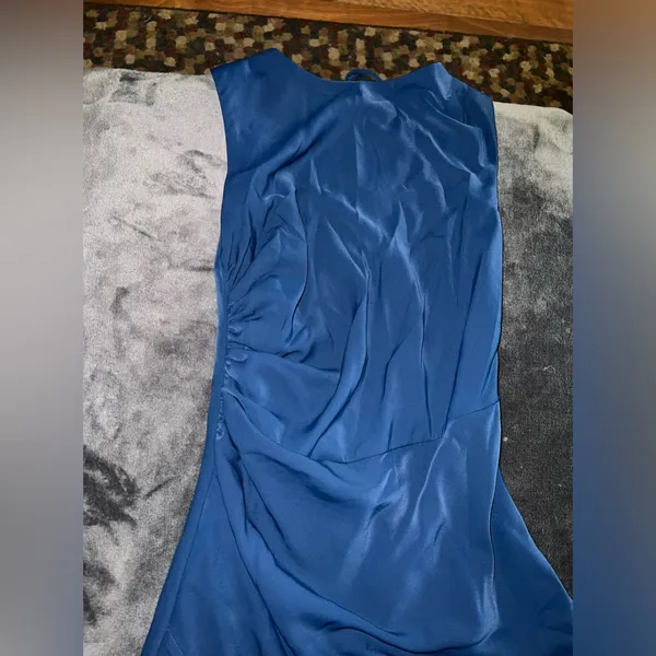 Abercrombie & Fitch Draped High-Neck Shell Midi Dress in Blue Size XS NWT - Image 11