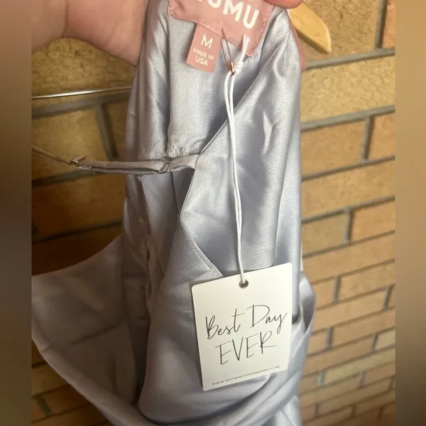 NWT Show Me Your MuMu Tuscany Maxi Slip Dress in Silver Luxe Satin - Size Medium - Image 6