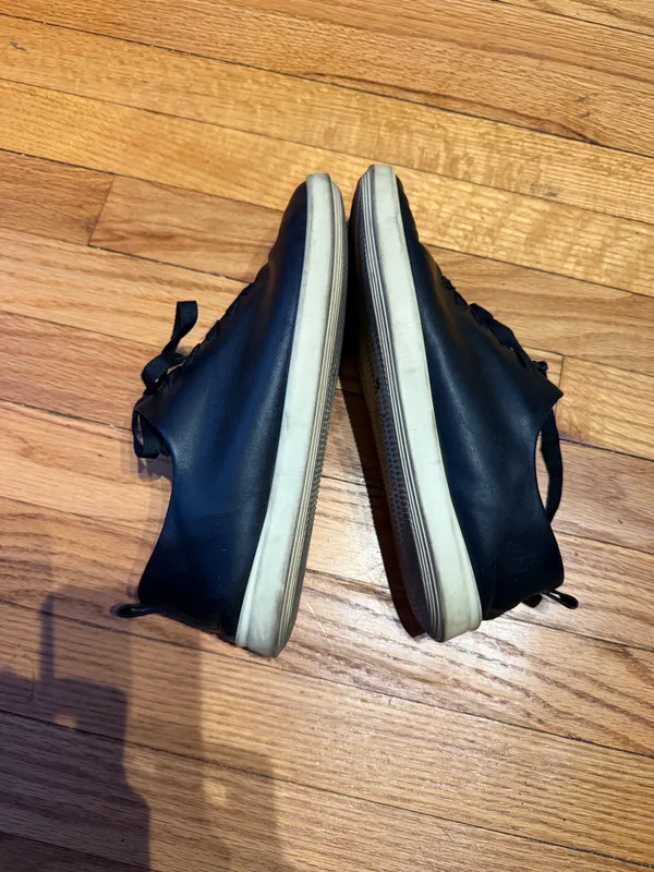 Ecco All Leather Sneakers Casual Low-Top classic preppy minimalist Black unisex sz 40 - Image 4