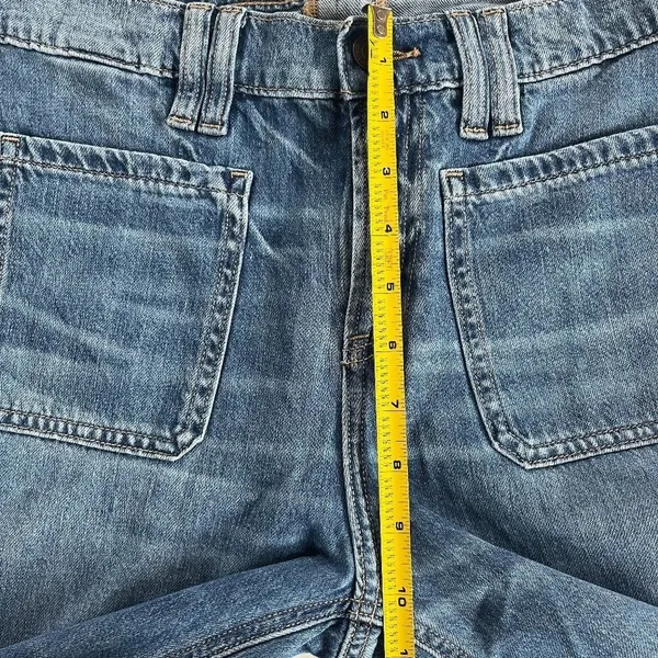 American Eagle Sz 4 Short The Perfect Vintage Wide Leg Selvedge Jeans High Rise - Image 8