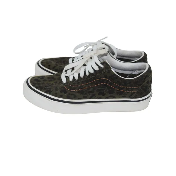 Vans Old Skool Leopard Print Sneakers Women's Size 8 Olive‎ Green - Image 5