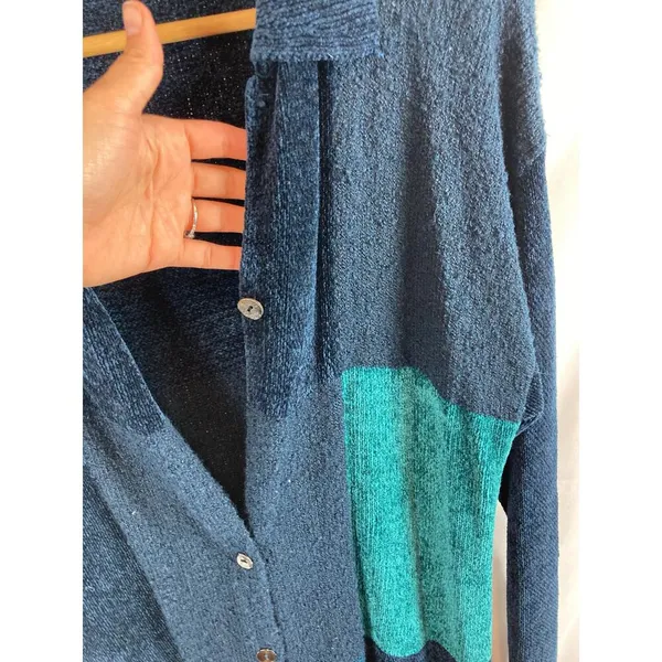 Lord & Taylor Patchwork Longline Cardigan Sweater size Large - Image 3