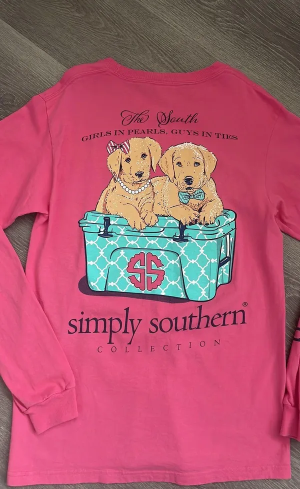 Simply Southern Collection Girls in Pearls Guys in Ties size S - Image 6