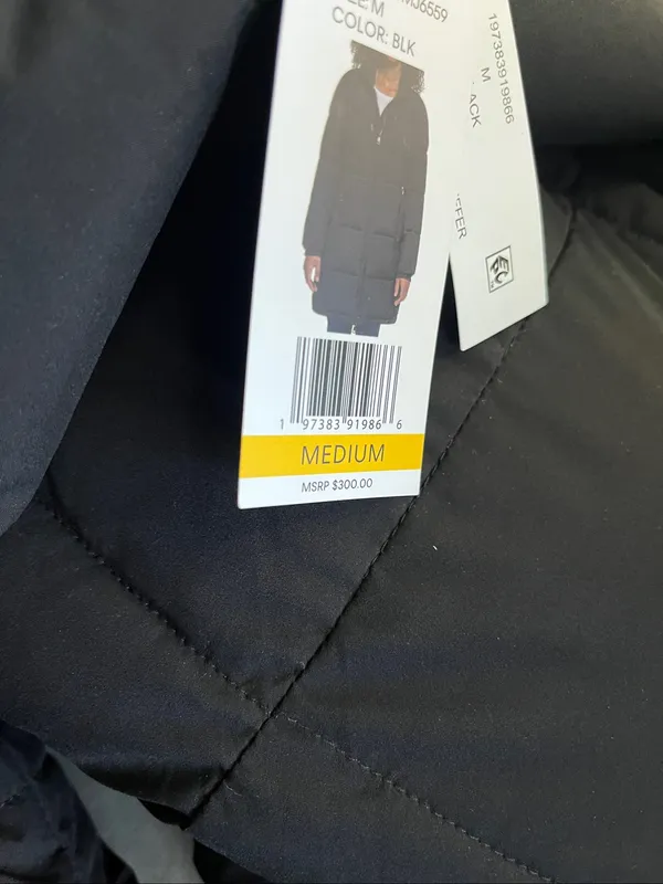 Calvin Klein Women's Black Puffer Coat with Hood Classic retail $400 - Image 16