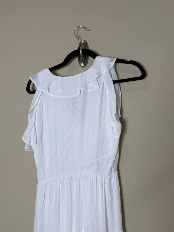 Paige White Swiss Dot Tiered Ruffle Maxi Dress Size XS - Image 9