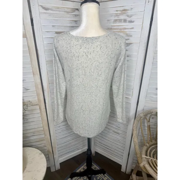 CHARTER CLUB LUXURY CASHMERE Womens M 100% Cashmere Sweater Beige Speckled Black - Image 5
