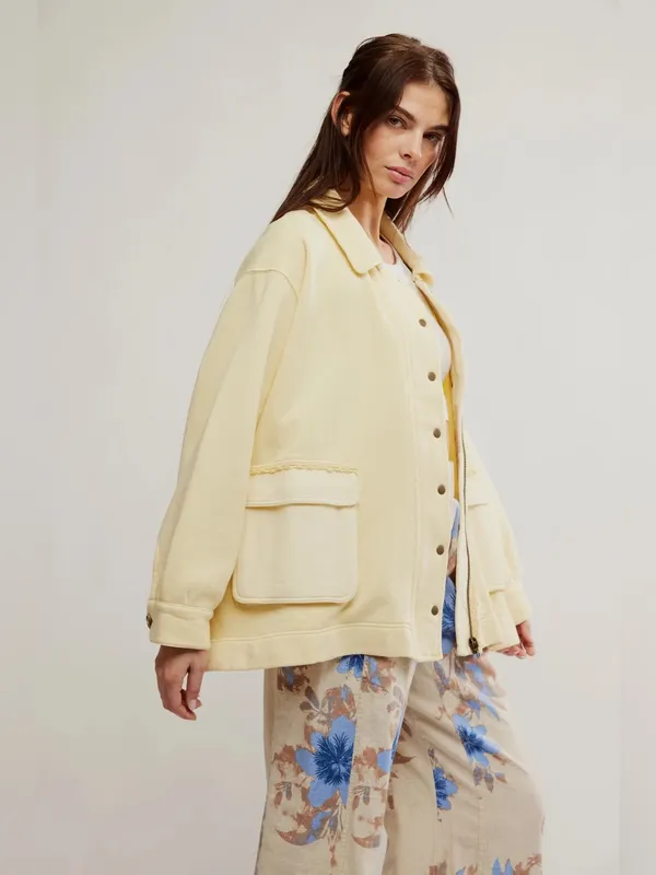 Free People Alexa Sweatshirt in Flan Butter Yellow M - Image 8