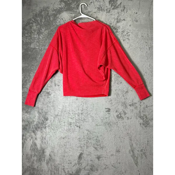 Free People Nikala Ribbed Pullover Slouched Asymmetrical Long Sleeve Casual XS - Image 4