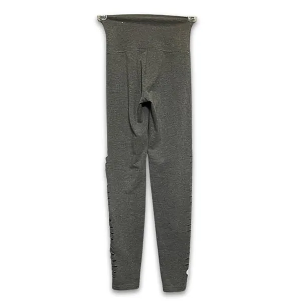 Aerie Leggings Full Length Leg Slit Slashed Distressed Detail Sleek Gray W XXS - Image 5