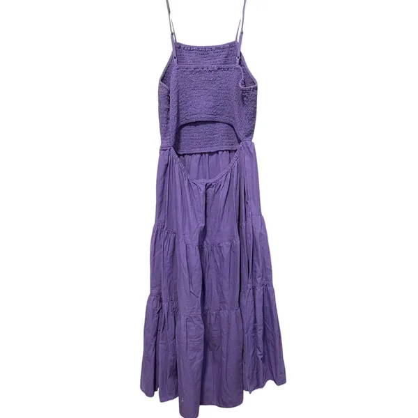 Universal Thread Purple Smocked Tiered Midi Dress‎ Back Cutout Womens Size M - Image 4