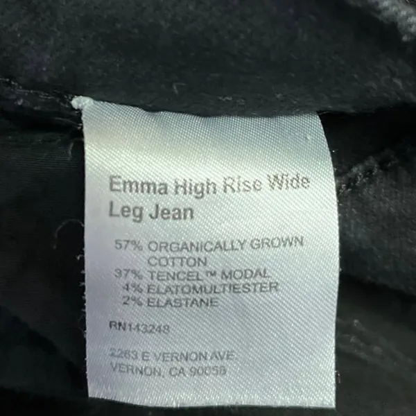 Reformation Jeans Emma High Rise Black Baggy Wide Leg Crop Denim Jeans Size 28 - Image 5