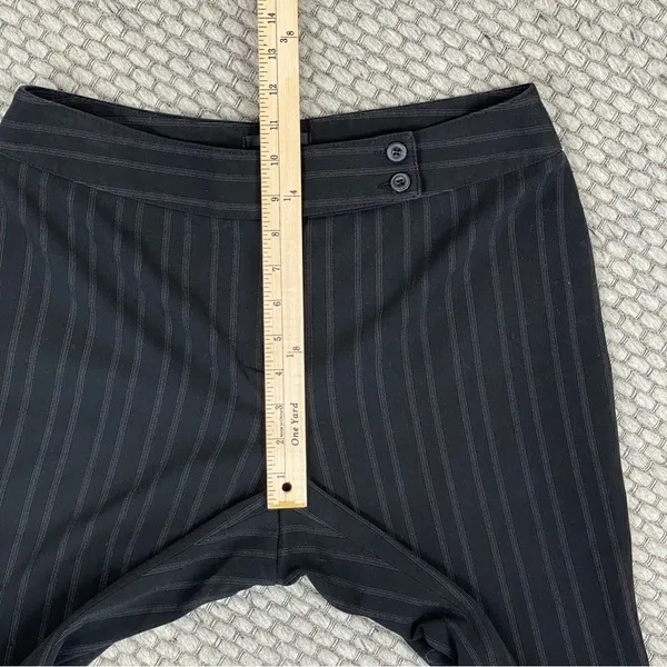 Style & Co Petite Striped Flat Front Straight Leg Trouser Pants Black‎ 10P - Image 8