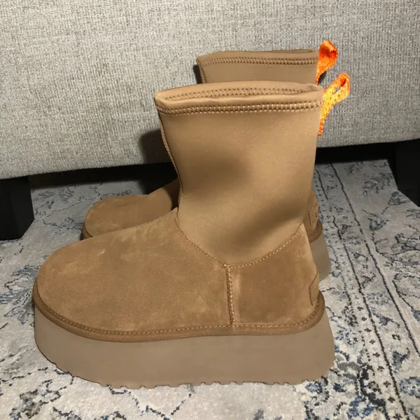Ugg Classic Dipper platform short boots in Chestnut suede tan - Image 5