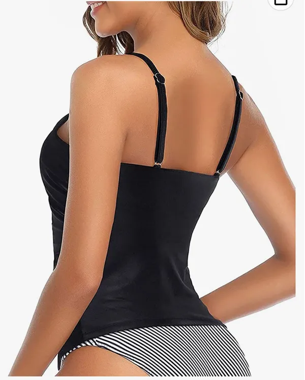 Tempt Me Women Tankini Set High Neck Bathing Suit Set Tummy Control Swimsuit Top Ruched - Image 4
