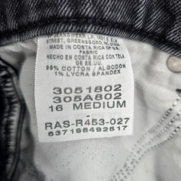 Lee Relaxed Straight Leg Gray Black Denim Pants‎ Jeans 16M - Image 7