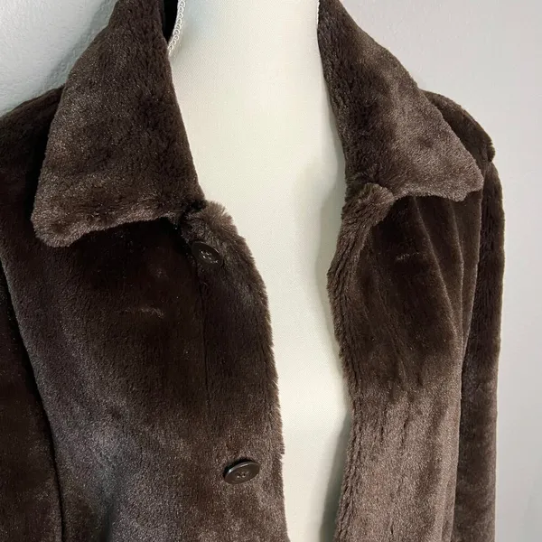 Brandon Thomas Reversible Suede Fur Jacket Women’s Small S Brown with Pockets - Image 14