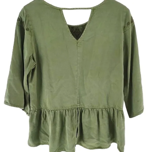 Ariat Audrey Moss Green Peplum Tunic Top size Small - Image 4