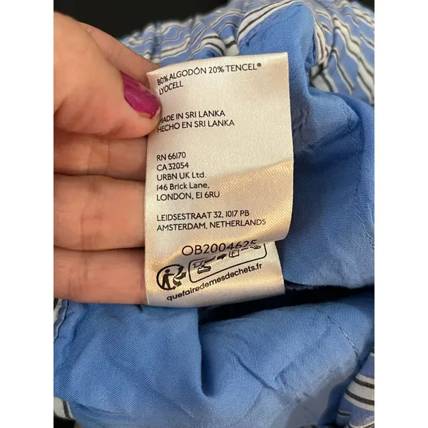 Anthropologie Striped Pajama Pants Women’s Medium Cotton Tencel Balloon Lounge - Image 8