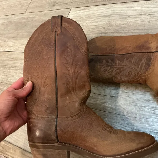 Abilene Women's Brown Leather Cowboy Boots size 5.5 M - Image 4