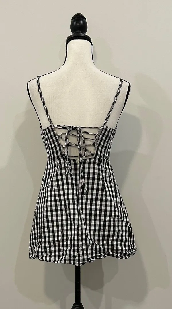 Gingham Skater Dress Multiple Size XS - Image 4