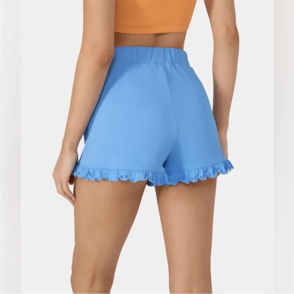 Halara medium blue ribbed ruffle Shorts - Image 8