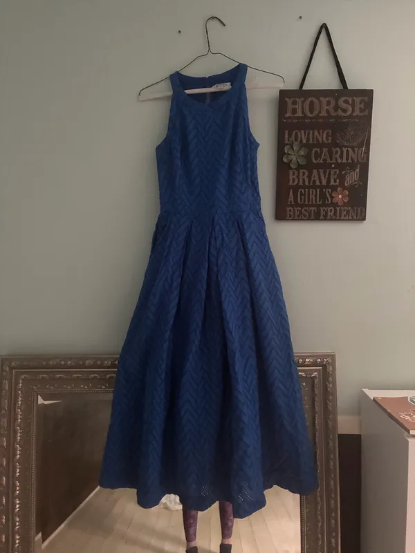 EmilyandFin Royal Blue Sleeveless Halter Dress - Image 2