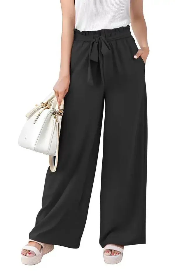 High Rise Elastic Waist Palazzo Pants For Women, Size-M-L-XL - Image 3