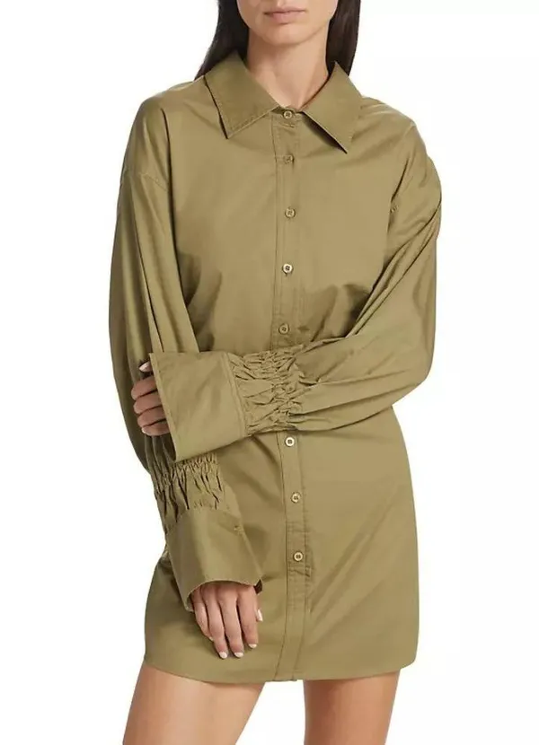 En Saison Hardin Button Down Shirt Dress in Sage Green Size Small NWT - Image 9