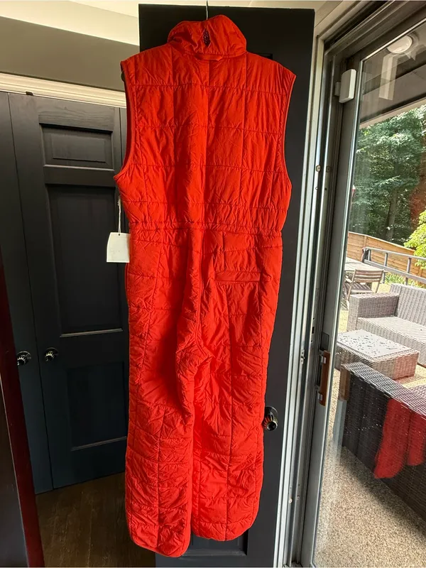 NWT FP Movement Pippa Packable Puffer Suit, Size Small, Orange Quilted Winter - Image 9