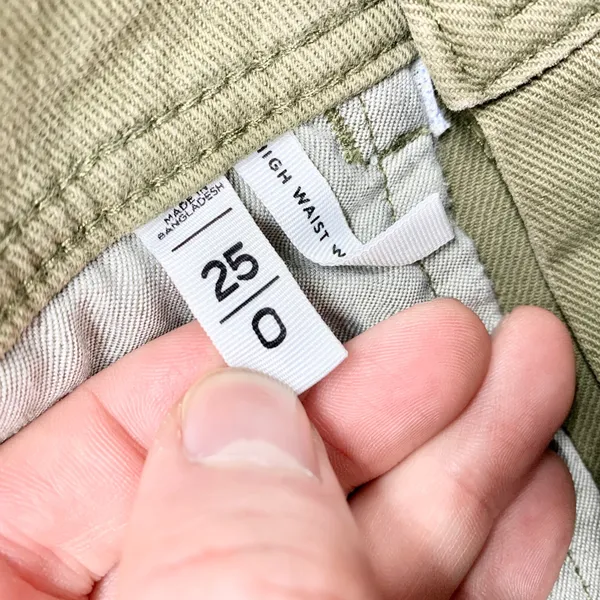 LOFT High Waist Wide Leg Pants Womens Size 0 25 Olive Green Utility Twill Cotton - Image 4