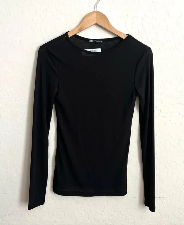 ZARA long sleeve black shirt - Image 2