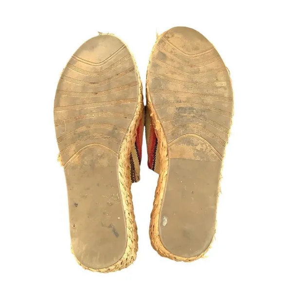 Coconuts Canvas Stripe Woven Platform Espadrille Mule Sandals Women’s Size 9 - Image 4
