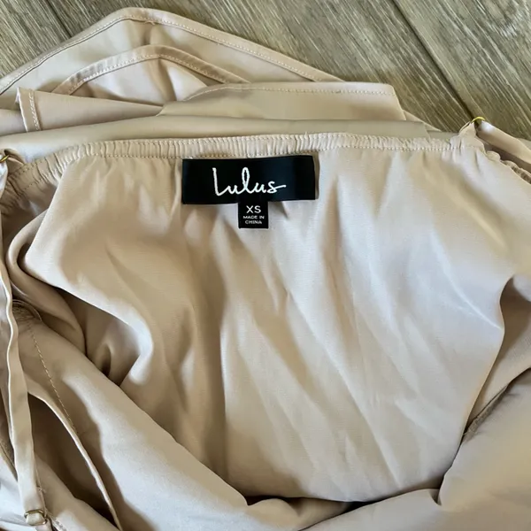 Lulus Spice Twirl Light Beige Satin Mini Dress - Image 8