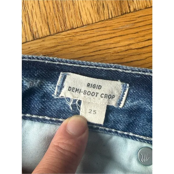 Madewell Tall Rigid Demi-Boot Crop Jeans, 29" Inseam, Size 25, EUC, Medium Wash - Image 5