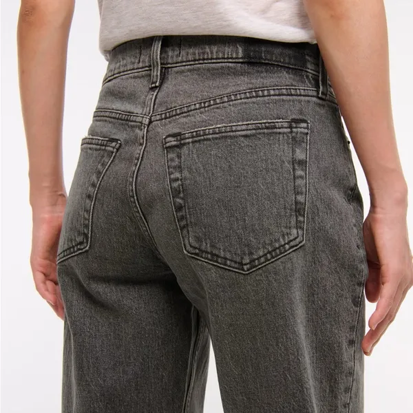 Abercrombie & Fitch Curve Love Low Rise Baggy Jean in Gray Size 27 or 4 Long - Image 11