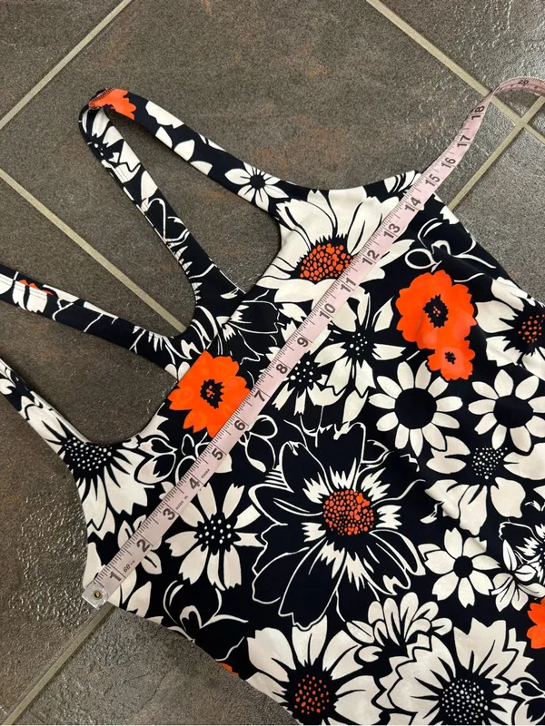 Free People FP Movement Never Better Floral Print Mini Dress Black White Large - Image 14
