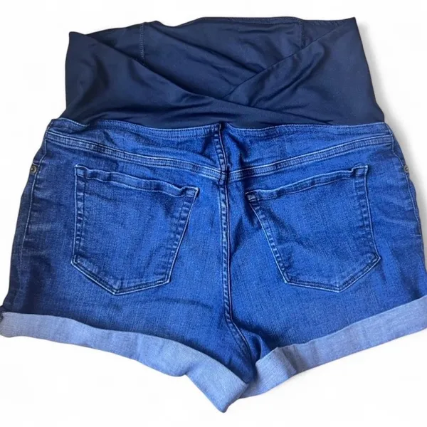 Isabel Maternity by Ingrid & Isabel High Waist Blue Shorts - Image 2