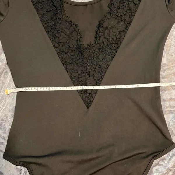 SHEIN Black Lace Trim Long Sleeve Bodysuit – Size M (US 6 / EU 38) (b4) - Image 10