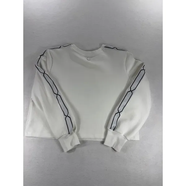 Hunter for Target Womens L White Cropped Embossed Logo Tape Sleeve Sweatshirt - Image 7