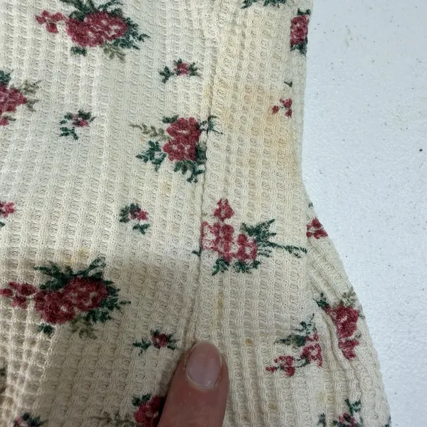 Vtg 90s Y2K Victoria Secret Sz S Cropped Tank Top‎ Babydoll Floral Waffle Knit - Image 10