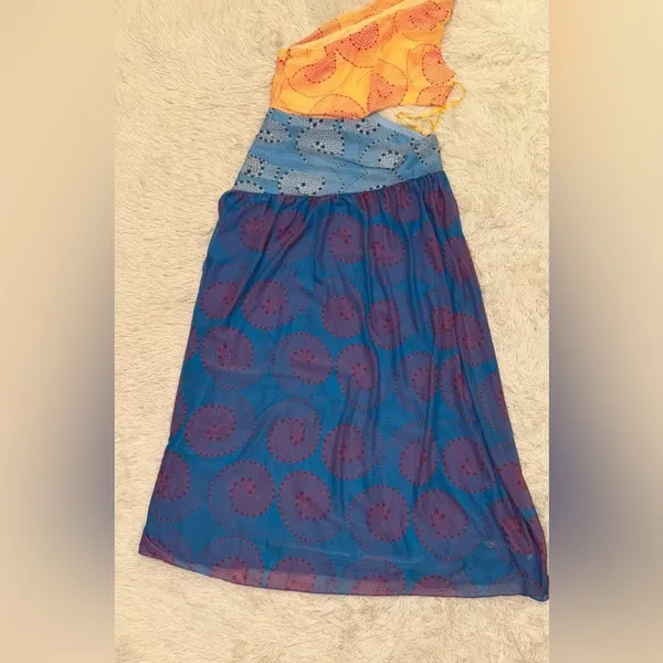 NWOT Staud Ashlyn one shoulder Maxi Dress Blue Size 16 - Image 5
