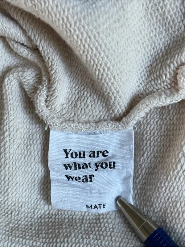 MATE the Label Organic Fleece Shrunken Crew Neck Sweatshirt Bone M streetwear - Image 7