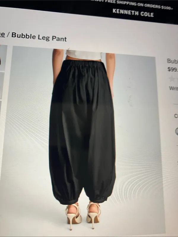 See you Monday Black Elastic-Waist Balloon Joggers - Image 2