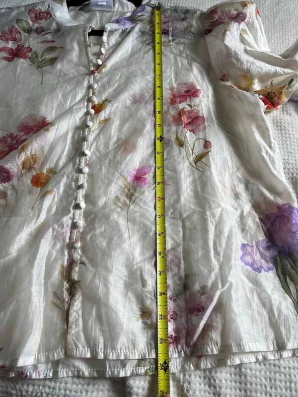 NWT WOMENS BAILEY 44 LIGHT SILKY FLORAL LAYOCELL BUTTONS Size XL - Image 8